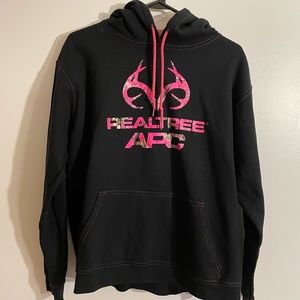 Real tree APC black sweatshirt pink camo XL